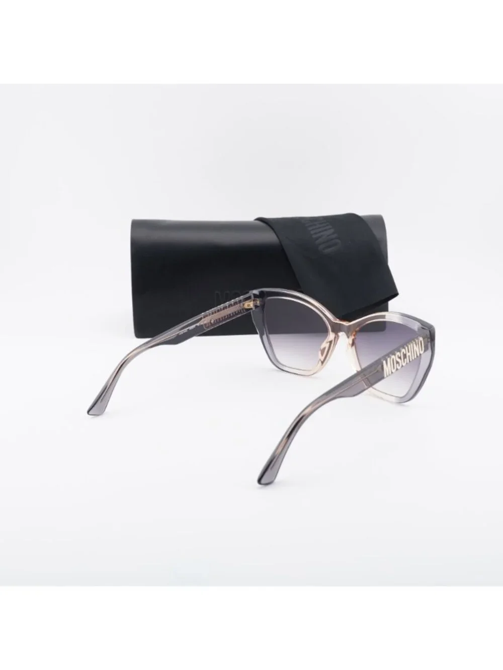 Moschino MOS155/S 0MQE 9O Sunglasses Grey Cat Eye Frame, Grey Lenses